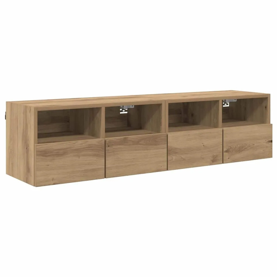 vidaXL Wand-TV-Schränke Set aus 2 Stück in Artisan-Eiche, Braun, B/T/H: 60 x 30 x 30 cm - Bild 2