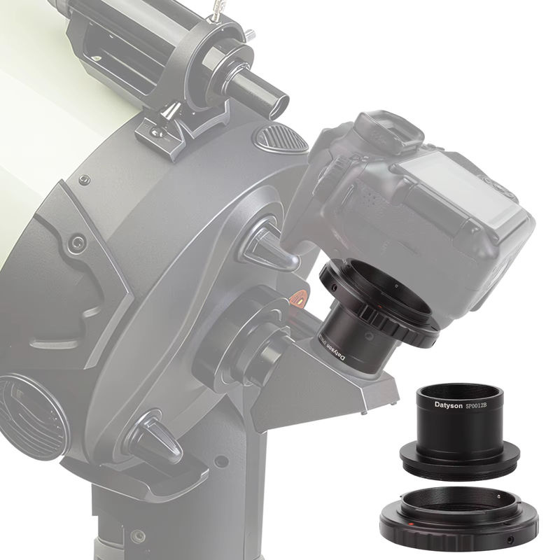 Datyson T2-Kamera-Adapter-Set für Astrofotografie mit 1,25-Zoll-Teleskop-Anschluss, 31,7 mm Fokussierer und M42 x 0,75 mm Gewinde, Schwarz - Bild 3