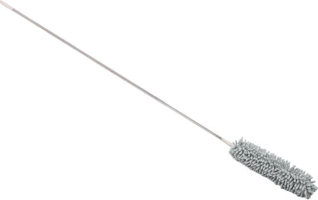 Koogeelife Chenille Staubwedel mit Teleskopstange aus Mikrofaser in Weiß und Grau - Bild 1