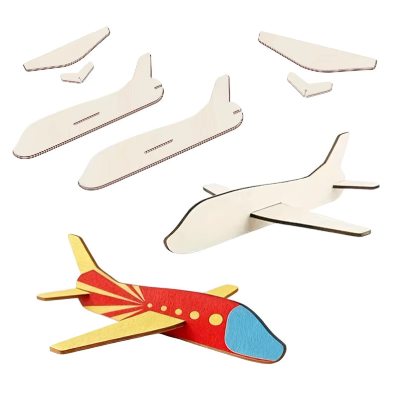 YOMDID Holzflugzeuge, 10-teiliges Set, DIY-Set für Malaktivitäten - Bild 1