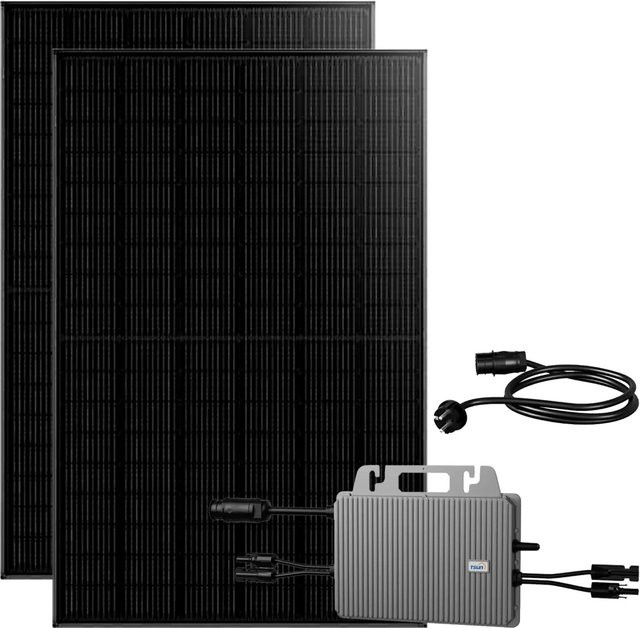 TSUN 910W Balkonkraftwerk Komplettset mit 800W Microinverter und AC Kabel in Schwarz - Bild 1