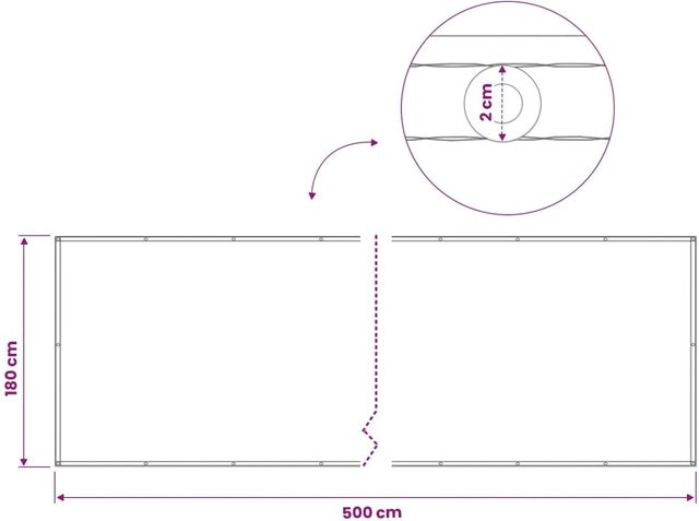 vidaXL Balkon Sichtschutz aus Polyester mit PU-Beschichtung in Sand, B: 500 cm, H: 180 cm - Bild 1