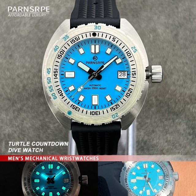 PARNSRPE Armbanduhr Turtle Diver, Automatik, Edelstahl, Saphirglas, Herren - Bild 1