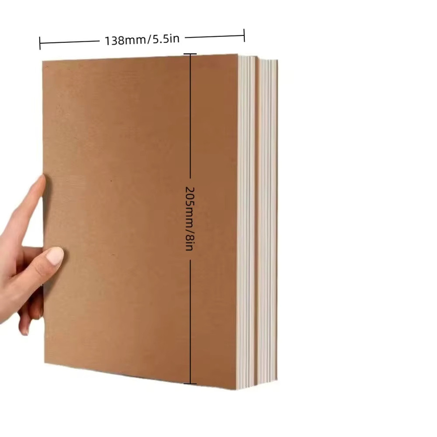A5 Notizbuch aus Kraftpapier mit quadratischem Linienraster in Braun und Hardcover-Einband - Bild 3