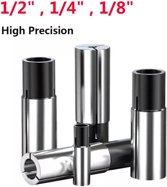 DAZZLEEX Spannzangenadapter Set für CNC-Spindeln und Graviermaschinen mit den Größen 1/2 Zoll, 1/4 Zoll und 1/8 Zoll - Bild 1