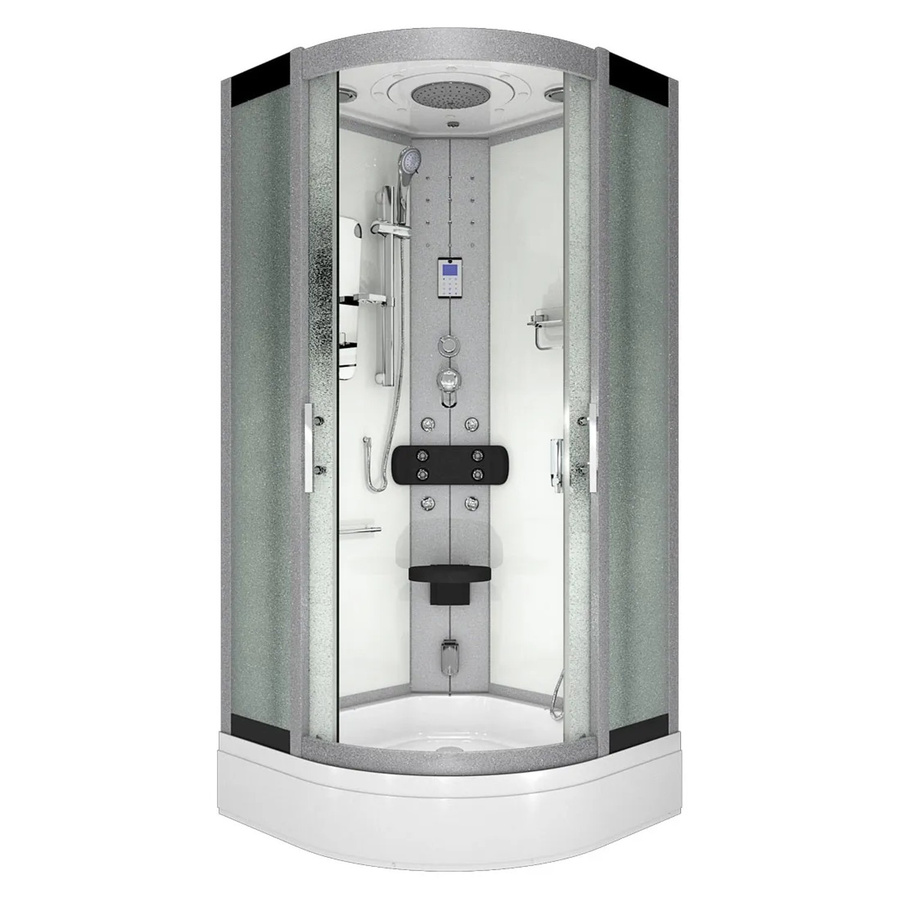 AcquaVapore Dampfdusche Duschkabine mit Regendusche, Handbrause und LED-Beleuchtung in Weiß, B/T: 100 x 100 cm - Bild 2