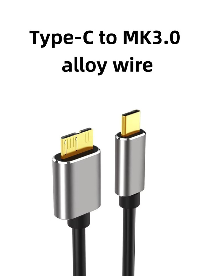 USB 3.0 Typ-C auf Micro-B Datensynchronisationskabel für externe Festplatten und SSDs in Schwarz und Grau - Bild 4