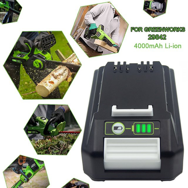 Greenworks G24B2 Lithium-Ionen-Ersatzakku 24V mit 8,0 Ah oder 4,0 Ah in Schwarz für alle Greenworks 24V-Werkzeuge - Bild 1