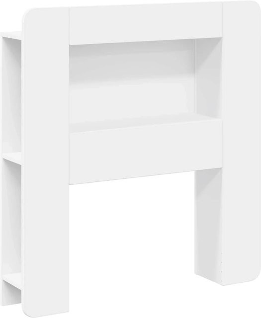 vidaXL Kopfteil-Schrank mit integriertem Stauraum und Ablage in Weiß aus Holzwerkstoff - Bild 1