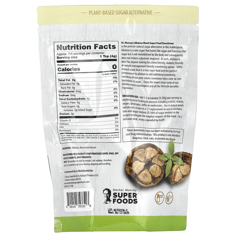 Dr. Murray's Allulose Mönch Zuckerersatz glutenfrei 454 g - Bild 2