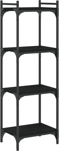 vidaXL Bücherregal im Industrial Design mit 4 Böden aus Holzwerkstoff und Metall in Schwarz, B/T/H: 40 x 30 x 120 cm - Bild 1