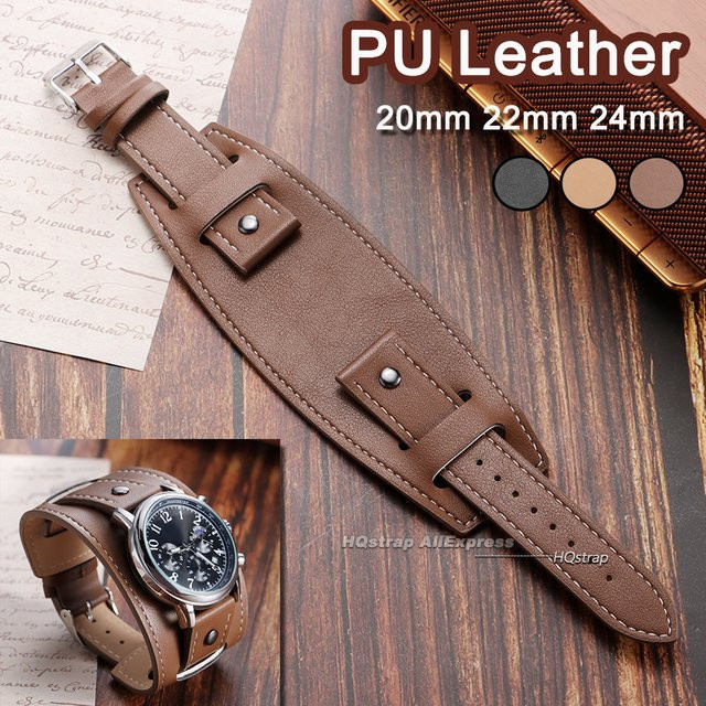 HQstrap Uhrenarmband Leder, Vintage, Unisex - Bild 1