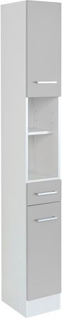 HELD MÖBEL Seitenschrank Riga in Grau, Weiß und Silber, B/T/H: 25 x 35 x 190 cm - Bild 1