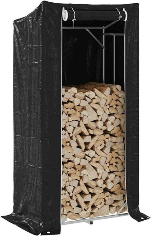 Brennholzregal mit Regenschutz aus verzinktem Stahl von vidaxl, B/T/H: 100 x 60 x 200 cm - Bild 1