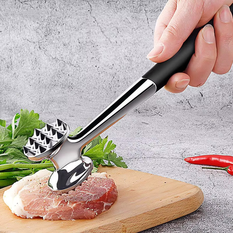 JUSTINLAU Fleischklopfer aus Edelstahl in Silber für Steak und Schweinefleisch - Bild 3
