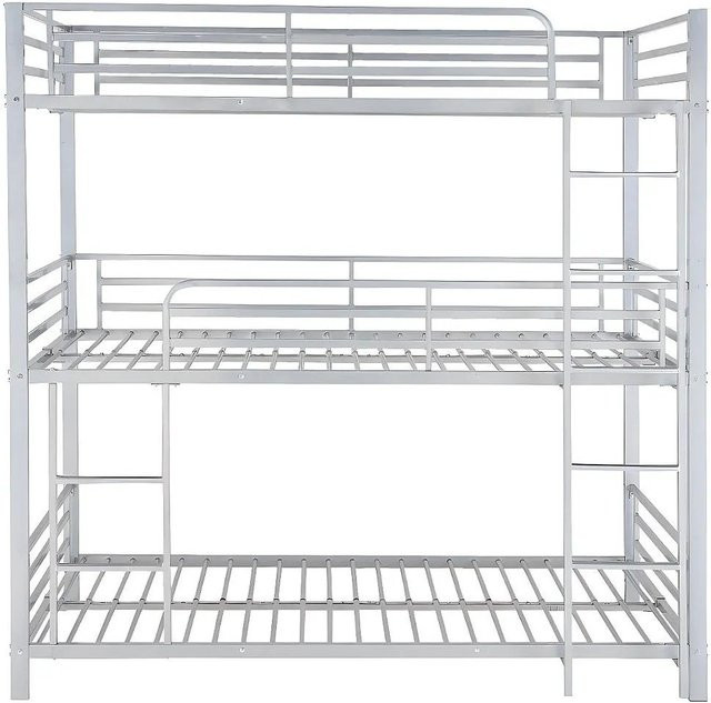 Vente-unique Etagenbett Elouan aus Metall in Grau-silber, B/T/H: 90 x 190 x 205 cm - Bild 1