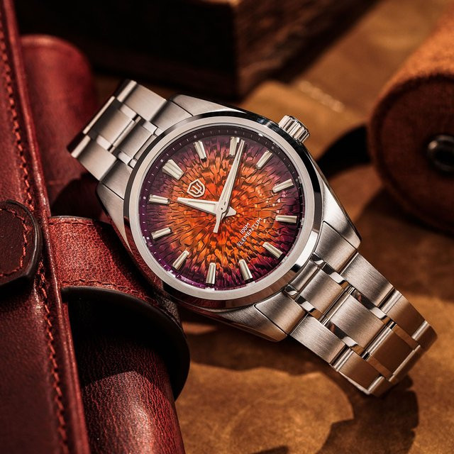 Watchdives Armbanduhr, Quarz, Edelstahl, Orange, 38 mm, Herren - Bild 1