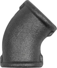 Riegler Winkel 120, 45 Grad, Rp 1 Zoll, Temperguss Schwarz Matt - Bild 1