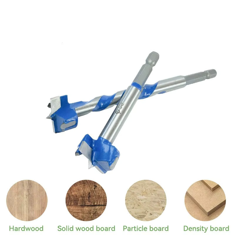 JUSTINLAU Lochsäge-Bohrer mit flachen Flügeln für Holzbearbeitung, Blau, 16-25 mm - Bild 2