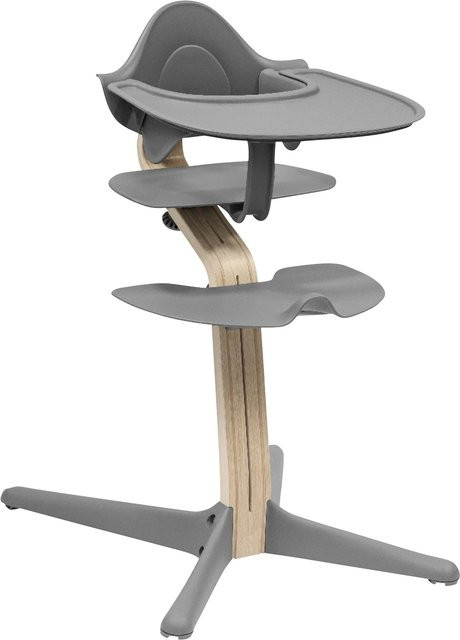 Stokke Nomi Bundle Hochstuhl mit Babyset und Tray in Eiche/Buche-Furnier und Grau - Bild 1