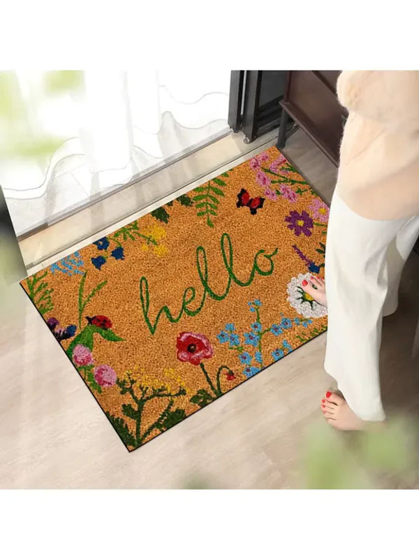 VIKAMA Fußmatte mit floralem Design, rutschfest und verschleißbeständig, Mehrfarbig, B/T: 60 x 40 cm - Bild 5