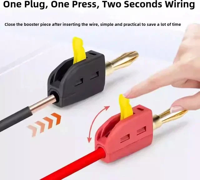 10er Set vergoldete Bananenstecker 4mm für hohe Stromstärken bis 32A Quick Connect elektrische Teststecker in Gold - Bild 1
