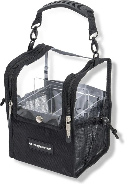 Glamseries Glamsetter S Kosmetiktasche und Kulturtasche aus Mesh in Schwarz und Transparent mit Griffen, Breite: 23 cm, Tiefe: 23 cm - Bild 1