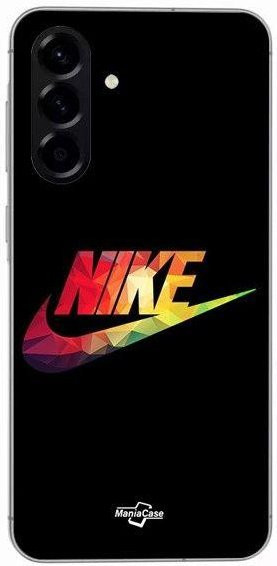 Maniacase Silikon Schutzhülle für Samsung Galaxy A56 mit buntem Nike-Logo in Schwarz - Bild 1