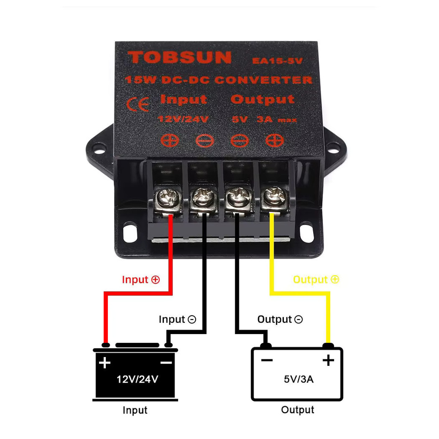 DC Abwärtswandler Spannungsregler Buck Converter Netzteiltransformator 12V/24V auf 5V in Schwarz - Bild 5