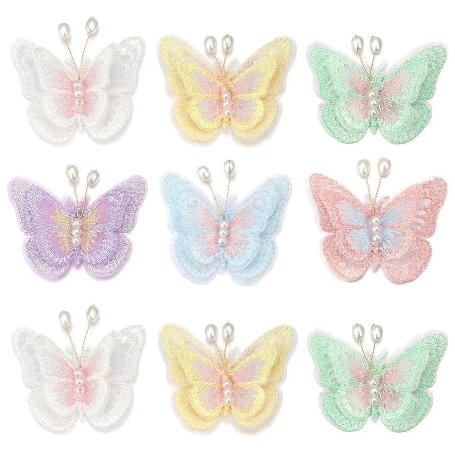 Louleur Schmetterling Patches, Perle Mesh Spitze, 6 Stück - Bild 5