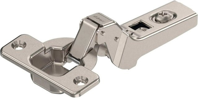 Blum Clip Top Standardscharnier Gekröpft mit Feder 100 Grad 18 mm in Nickel Optik inklusive Schrauben - Bild 1