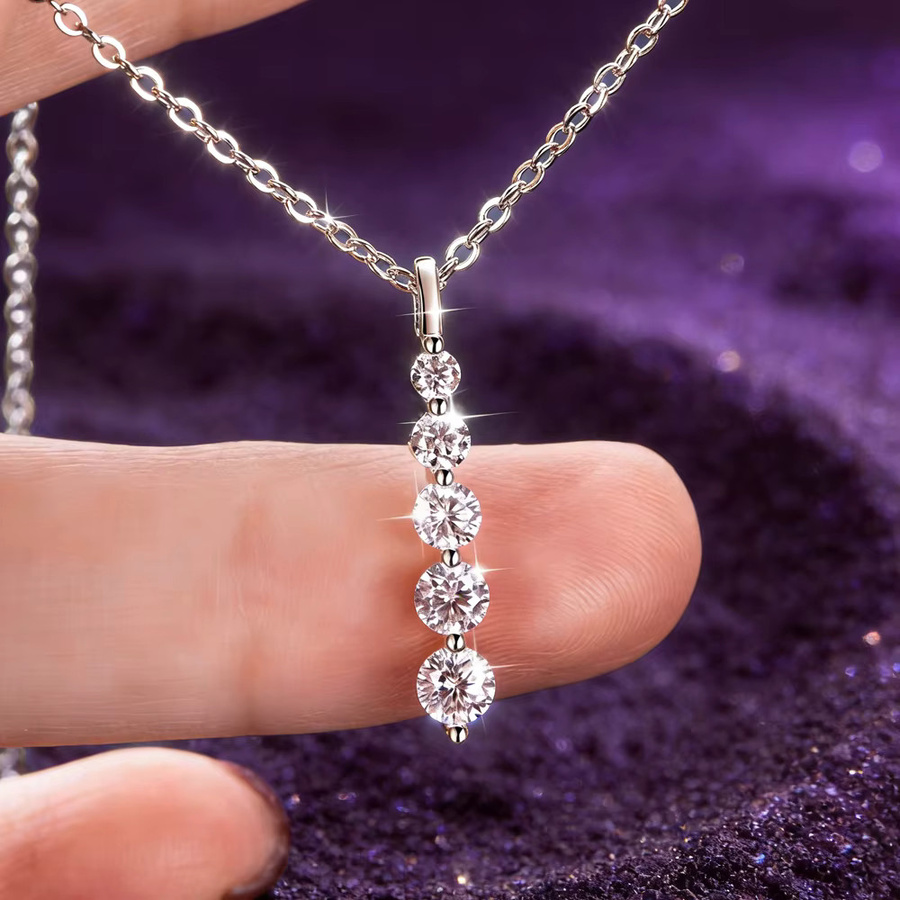 IOGOU Halskette mit Moissanit-Anhänger, 14k Goldfilled, Damen - Bild 2