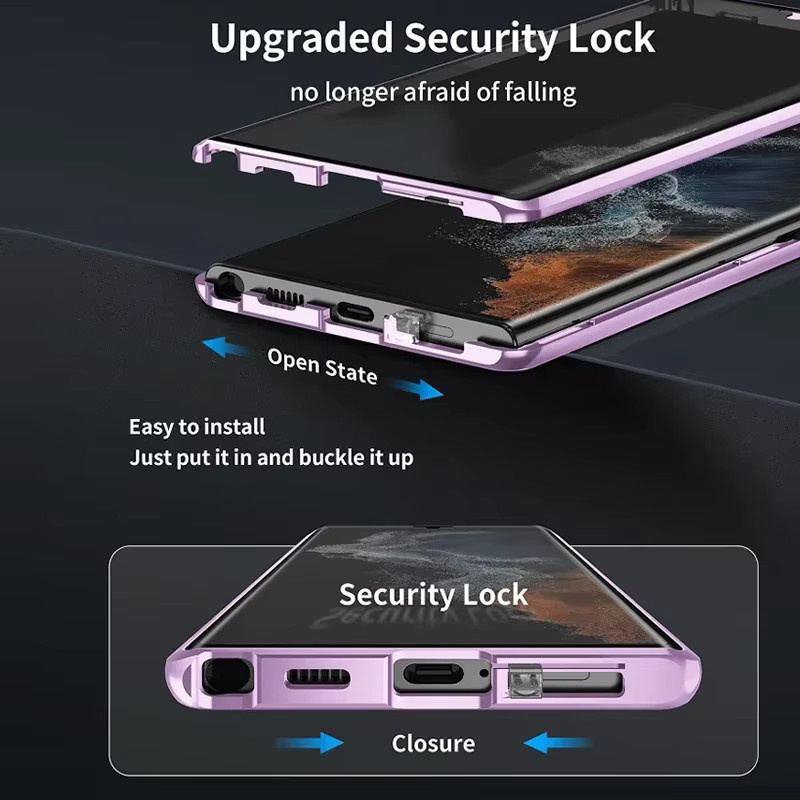 360 Full Protector Metall doppelseitiges HD-Glasschlossgehäuse für Samsung Galaxy in Grün - Bild 4