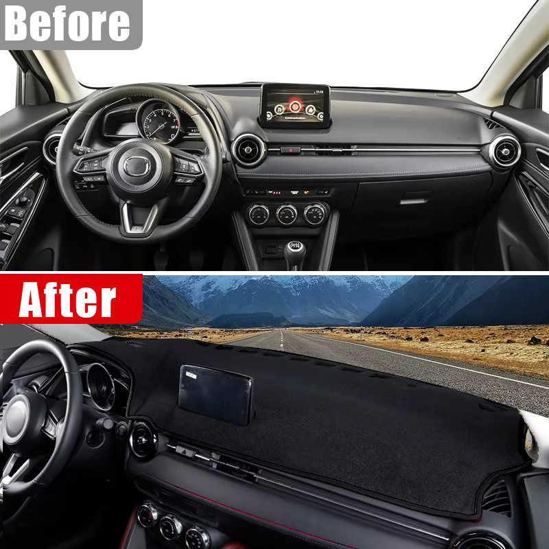 YaLumei Dashboard Abdeckung Sonnenschutz Matte für Mazda 2 DJ DL, Schwarz - Bild 2