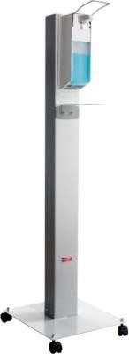 Mobile Hygienestation Manuflex Proficlean M aus Stahl in Lichtgrau, B/T/H: 40 x 40 x 129,5 cm - Bild 1