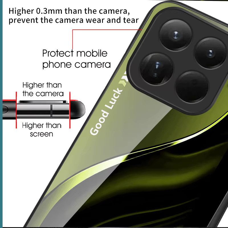 Hartglas-Schutzhülle für Xiaomi 17T 15T Pro Mi 17 15 5G mit Farbverlauf und Muster in Multicolour und Grün - Bild 5