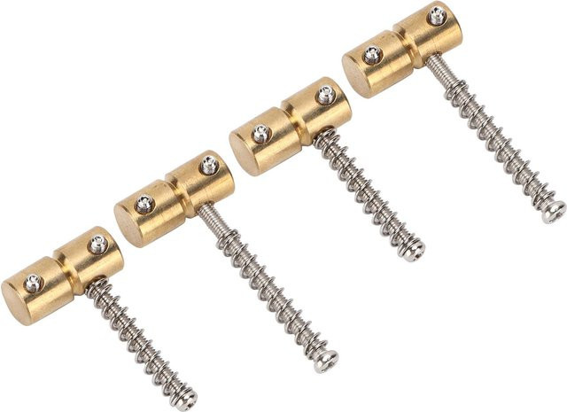 4 Stück Bass-Saitensattel Messing-Steg-Set Kit für elektrische Bässe in Beige und Gold - Bild 1