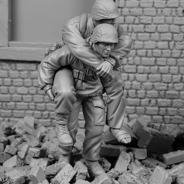 BAANFU Harzfigur Soldat, Modellbausatz, Maßstab 1:35, unbemalt - Bild 1