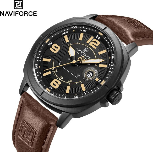 NAVIFORCE Armbanduhr Quarz, Kunststoff, Schwarz, Herren, 3 ATM - Bild 1