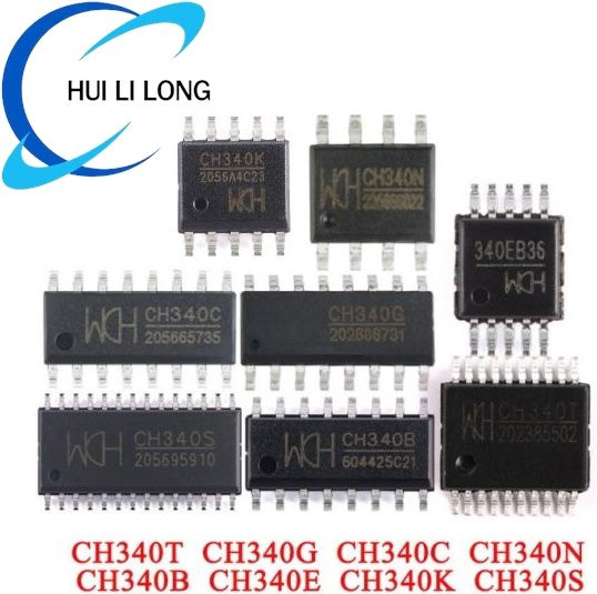 10 Stück WCH 340EB36 SMD USB zu Seriell UART Interface Chips in Schwarz - Bild 1