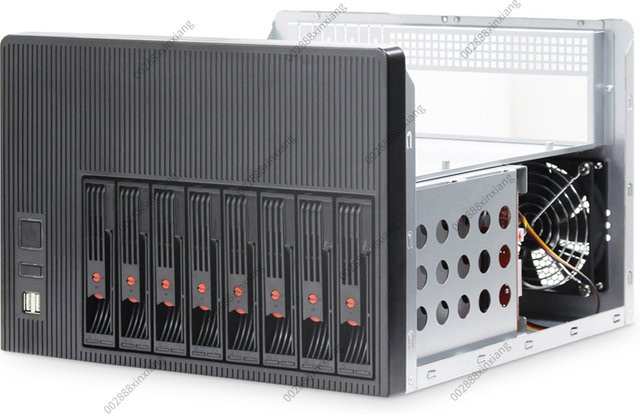 NAS Home Speicher-Servergehäuse in Schwarz mit Hot-Swap-Unterstützung für 8 Festplatten und Micro-ATX-Motherboards - Bild 1