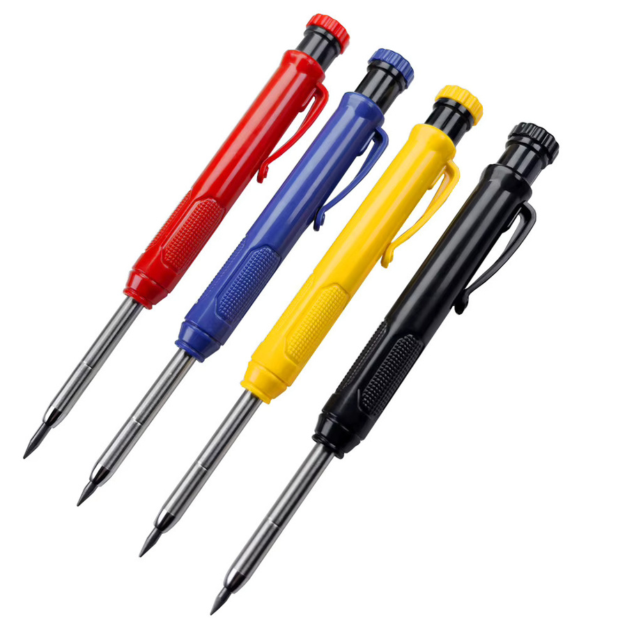 JOMPENS Automatischer Schreinerbleistift Set mit 2,8 mm Graphit Mine in Gelb für Holzbearbeitung und Zeichnungen - Bild 2