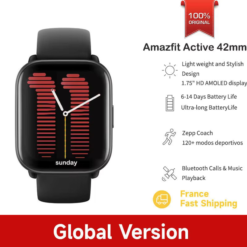Amazfit Active Smartwatch, GPS, 1,75 Zoll, Schwarz, Unisex - Bild 2
