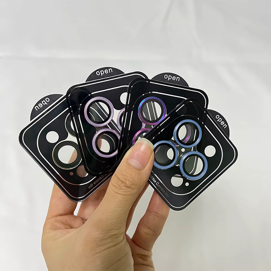 Kameraschutz Glasgehäuse für iPhone 17 Pro Max 16 Pro Max 15 14 13 12 11 und Mini sowie 16 Plus und Air in Schwarz - Bild 3