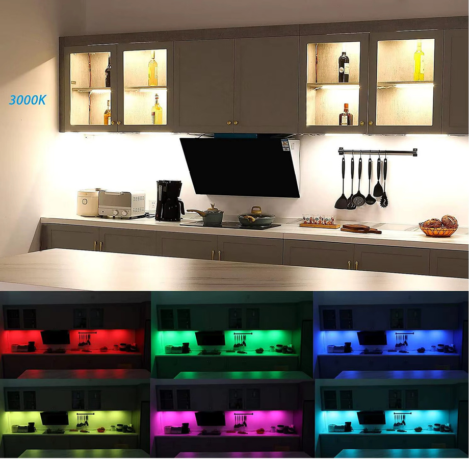 YSRSAI Zigbee Tuya Smart LED-Streifen Set mit RGBWW-Farben und Dimmer-Steuerung für Küchenschrank, Kleiderschrank oder Nachtlicht, Länge: 30 cm, Spannung: 12V - Bild 4