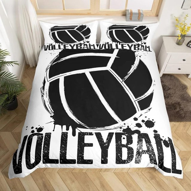 Volleyball Bettwäsche Set Your Warm Home aus Polyester mit Motiv für Kinder und Jugendliche, Farbe: Weiß, 2-teilig - Bild 1