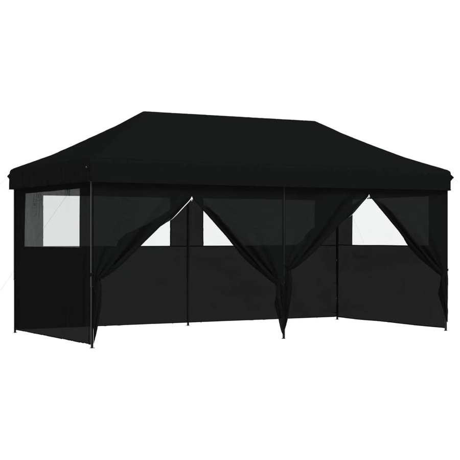 vidaXL Party-Zelt Schwarz aus Oxford-Stoff und Stahl, B/T/H: 580 x 292 x 315 cm - Bild 2