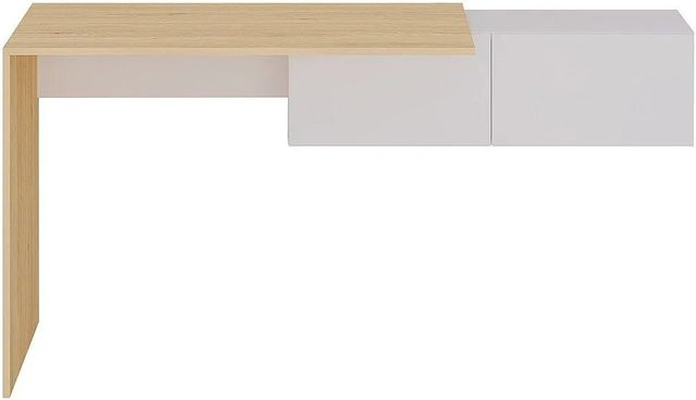 Vente-unique Konsolenschreibtisch Molawa in Naturfarben Hell und Weiß, Breite: 150 cm - Bild 1