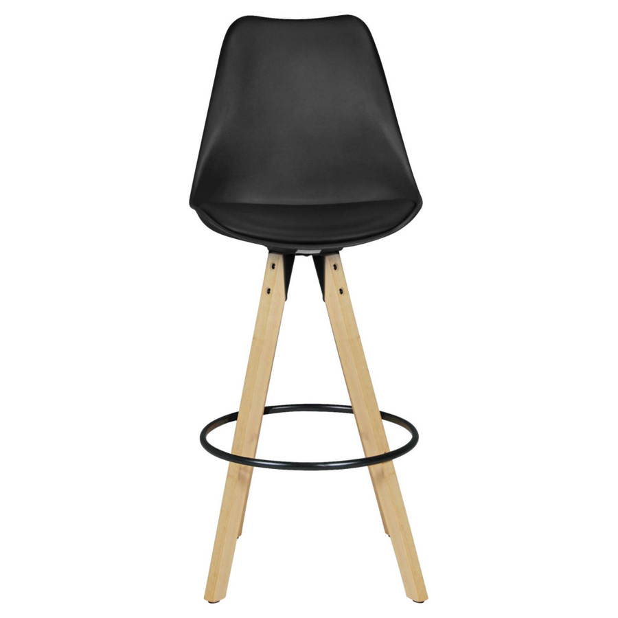 2er Set Barhocker Wohnling in Schwarz aus Kunstleder im skandinavischen Design B/H/T: 44 x 112 x 39 cm - Bild 3