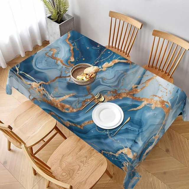 Runde Polyester-Tischdecke von JINGYUE Pet mit grünem Ananas- und tropischem Blattprint, wasserabweisend und waschbar, Durchmesser: 100 cm - Bild 1